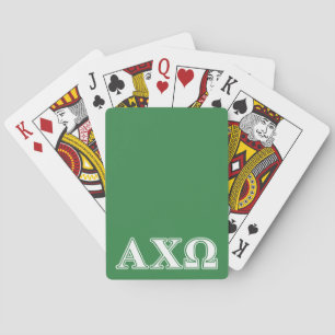 Jeu De Cartes Lettres blanches et vertes d'Alphi Chi Omega