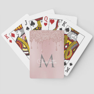 Jeu De Cartes Lettres majuscules cursives à gouttes de paillette