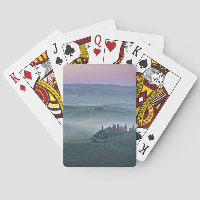 Jeu De Cartes Lever de soleil au-dessus des cartes d'un paysage (dos)