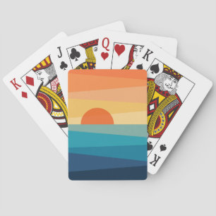 Jeu De Cartes lever de soleil géométrique Abstrait