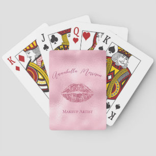 Jeu De Cartes Lèvres de Parties scintillant rose glamour