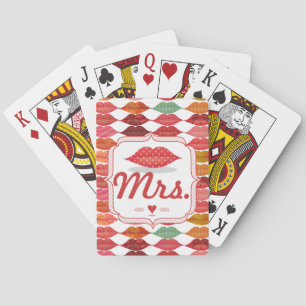 Jeu De Cartes Lèvres Mme Hipster Vintage Retro Bride