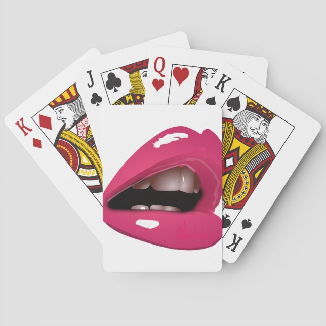 Jeu De Cartes lèvres roses (dos)