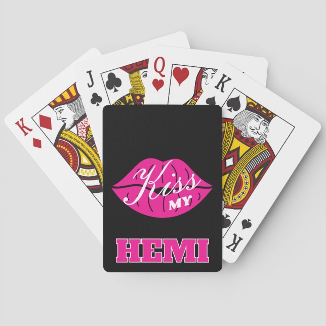 Jeu De Cartes Lèvres roses Chaudes Embrasser Mon Hemi Sol Mat (dos)