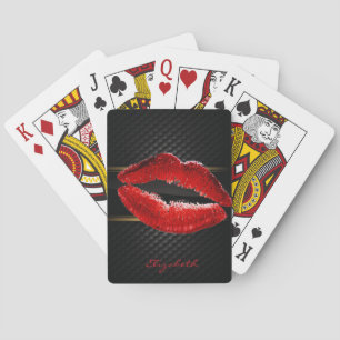 Jeu De Cartes Lèvres rouges pailletées de style moderne, personn