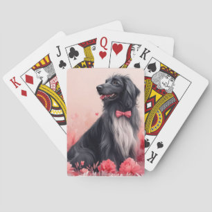 Jeu De Cartes Lévrier Afghan avec des Roses - Saint-Valentin