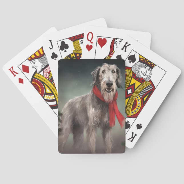 Jeu De Cartes Lévrier dans la neige de Noël (dos)