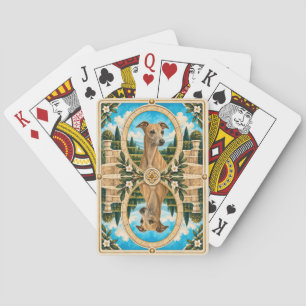 Jeu De Cartes Lévrier Italien, Art de Chien à l'aquarelle Vintag
