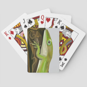Jeu De Cartes Lézard Anole Vert