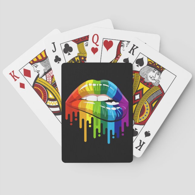 Jeu De Cartes LGBT Rainbow Lip Gay pride (dos)