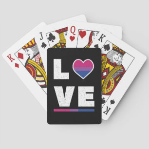 Jeu De Cartes LGBTQ Bisexual Fierté Drapeau Déchiré Grunge Love