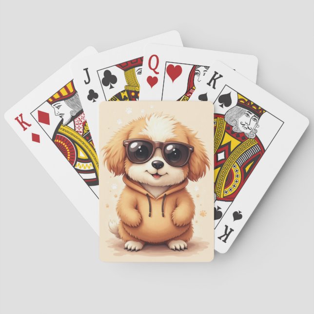 Jeu De Cartes Lhasa Apso mignon Kawaii drôle (dos)