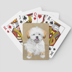 Jeu De Cartes Lhasa Apso Puppy Peinture - Cute Original Chien Ar