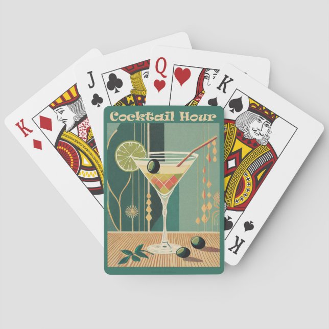Jeu De Cartes L'Heure Du Cocktail Martini Moderne Du Milieu Du S (dos)