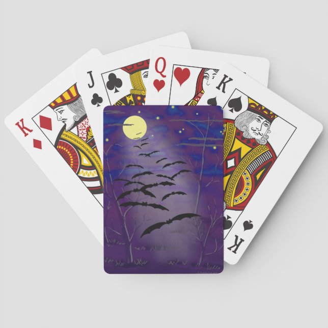 Jeu De Cartes L'heure ensorcelante avec pleine lune et chauves-s (dos)