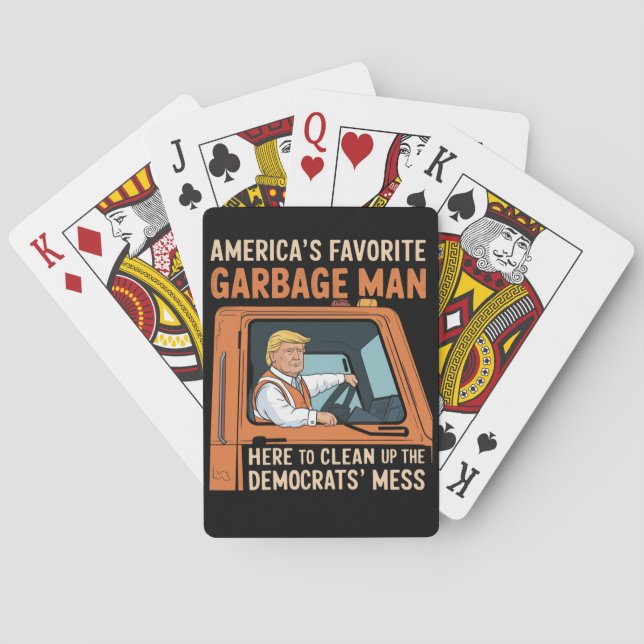 Jeu De Cartes L'homme à ordures préféré d'Amérique Trump 45 47 É (dos)