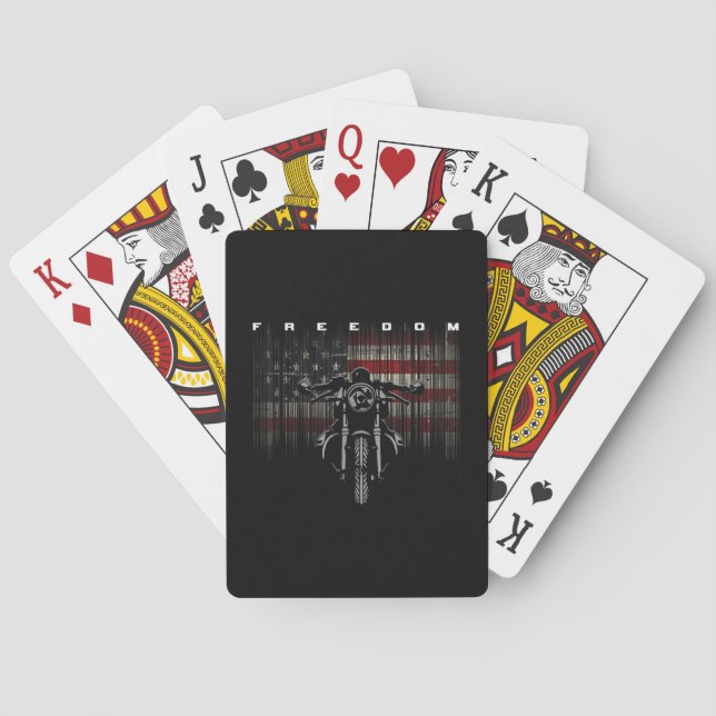 Jeu De Cartes Liberté de la moto drapeau américain (dos)