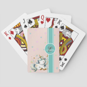 Jeu De Cartes Licorne Bébé, Monogramme Étoiles Colorées
