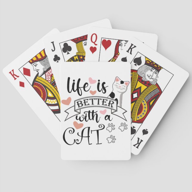 Jeu De Cartes Life is Better With a Cat quote slogan (dos)
