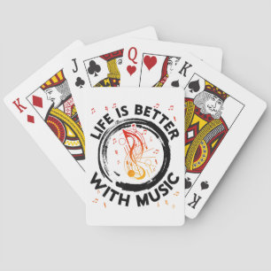 Jeu De Cartes Life is Better With Music Notes Musicien Musique L