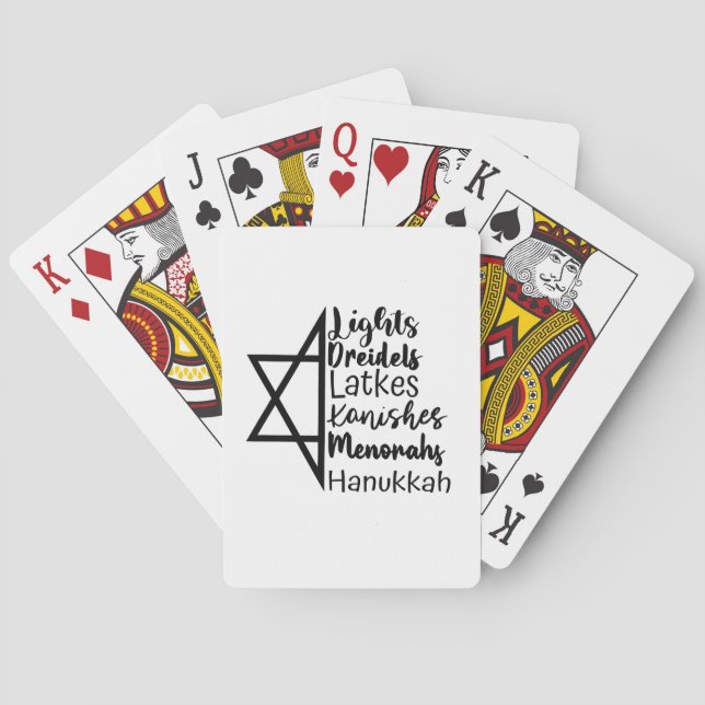 Jeu De Cartes Light Dreidel Latke Kanish Menorah Hanoukka (dos)