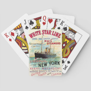 JEU DE CARTES LIGNE D'ÉTOILES BLANCHES OCEAN MAIL STEAMER