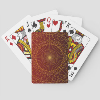 Jeu De Cartes Ligne d'or géométrique et luxe dégradé rouge