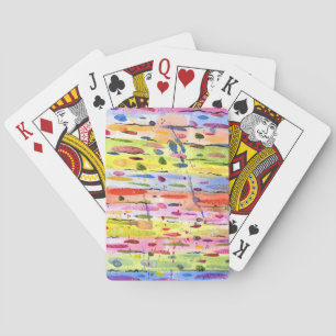 Jeu De Cartes Lignes colorées Aquarelle Abstraite