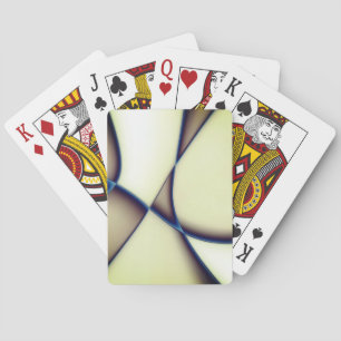 Jeu De Cartes Lignes courbes foncées sur ombre bleue sur beige c