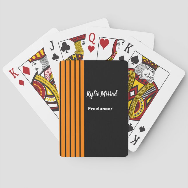 Jeu De Cartes Lignes de bandes orange noir (dos)