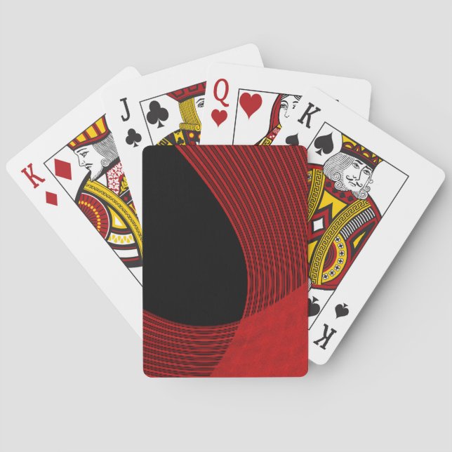Jeu De Cartes Lignes modernes rouge et noir (dos)