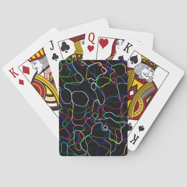 Jeu De Cartes Lignes multicouleurs néon (dos)