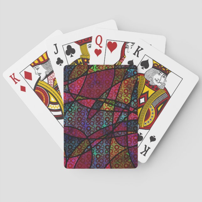 Jeu De Cartes Lignes noires audacieuses et textures abstraites m (dos)