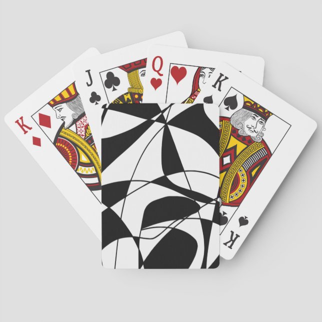 Jeu De Cartes Lignes noires et blanches, motif d'impression coul (dos)