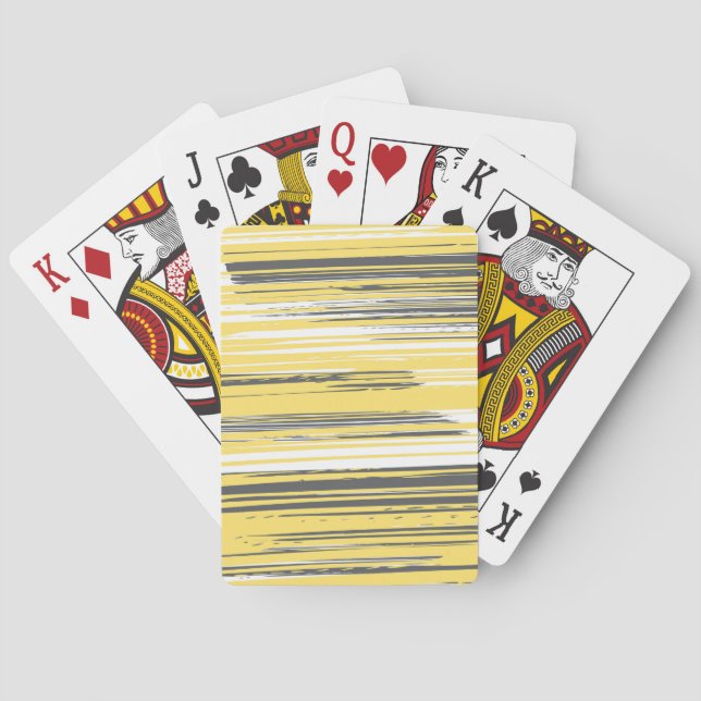 Jeu De Cartes Lignes peintes à la main - jaune (dos)