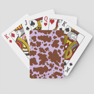 Jeu De Cartes Lilac Purple moderne et peau Brown de vache Imprim