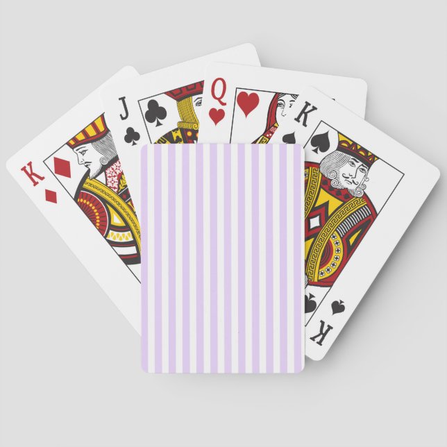 Jeu De Cartes Lilac violet et blanc bonbons rayures (dos)