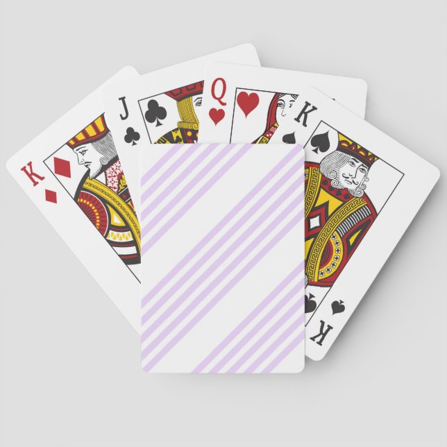 Jeu De Cartes Lilac violet et blanc cinq bandes motif (dos)