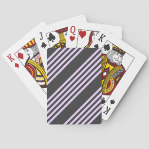 Jeu De Cartes Lilac violet et charbon de bois cinq bandes motif