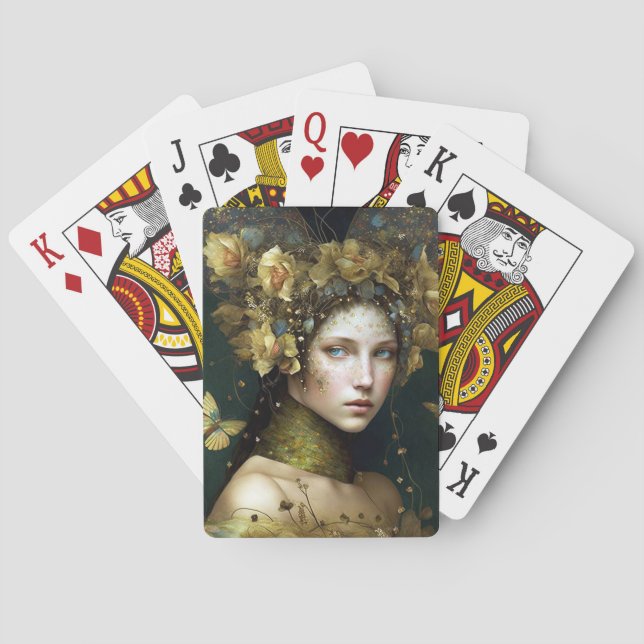 Jeu De Cartes L'Imaginaire végétal vert Woodland (dos)