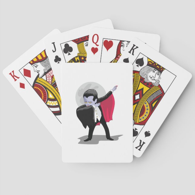 Jeu De Cartes Limande Halloween de Dracula drôle (dos)