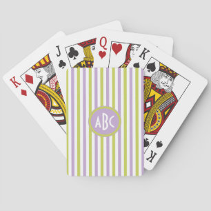 Jeu De Cartes Lime & Fuchsia Stripes cartes personnalisées