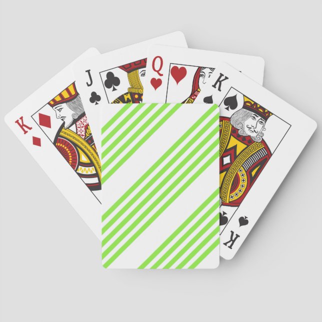Jeu De Cartes Lime vert et blanc cinq bandes motif (dos)