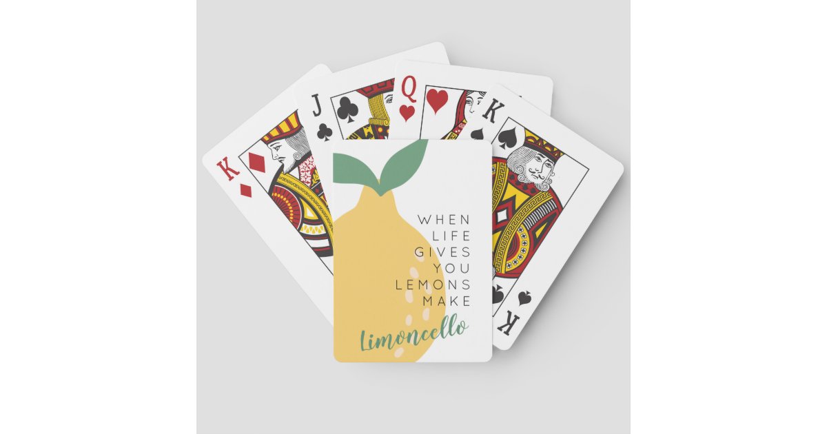 Jeu De Cartes Limoncello Citation Inspirante De Citron Jaune Zazzle Fr