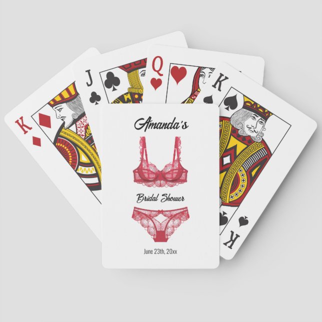 Jeu De Cartes Lingerie Rouge pour Mariage (dos)