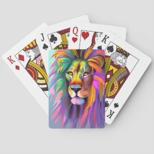 Jeu De Cartes Lion Abstrait Face Mystical Imaginaire Art