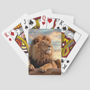 Jeu De Cartes Lion Animal Nature sauvage majestueuse
