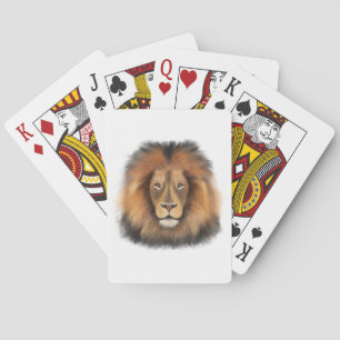Jeu De Cartes lion aquarelle Leo roi safari animal jungle chat