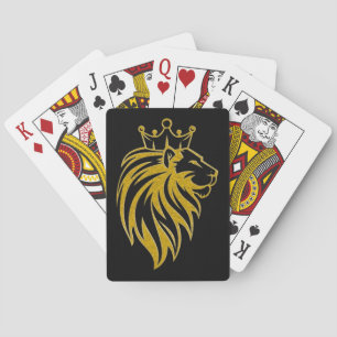 Jeu De Cartes Lion Avec Couronne - Style Or 2