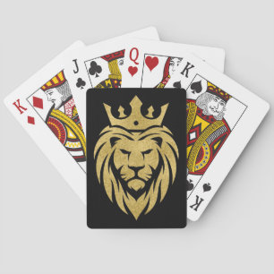 Jeu De Cartes Lion Avec Couronne - Style Or 3